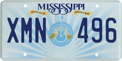 MS license plate XMN496