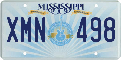 MS license plate XMN498