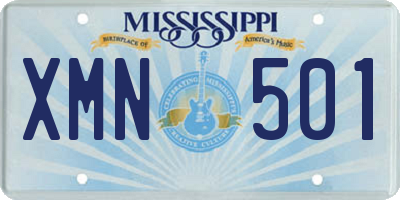 MS license plate XMN501