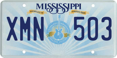 MS license plate XMN503