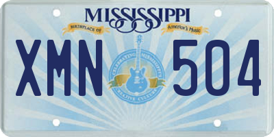 MS license plate XMN504