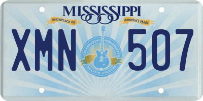 MS license plate XMN507