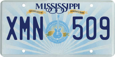 MS license plate XMN509