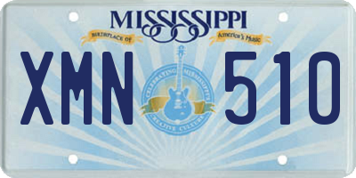 MS license plate XMN510