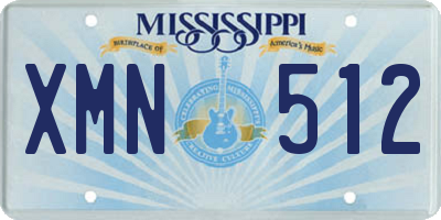 MS license plate XMN512