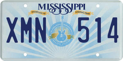 MS license plate XMN514