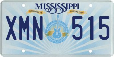 MS license plate XMN515