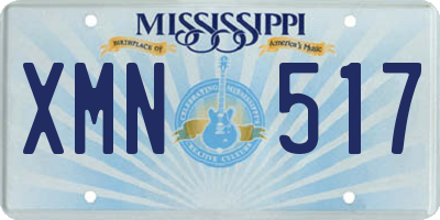 MS license plate XMN517