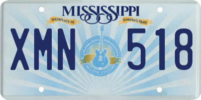 MS license plate XMN518
