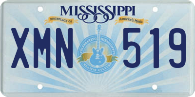 MS license plate XMN519