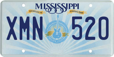MS license plate XMN520