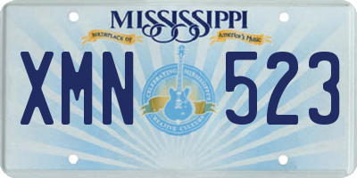 MS license plate XMN523