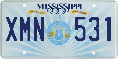 MS license plate XMN531
