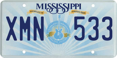 MS license plate XMN533