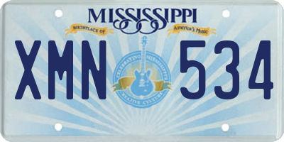 MS license plate XMN534