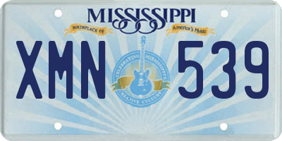 MS license plate XMN539