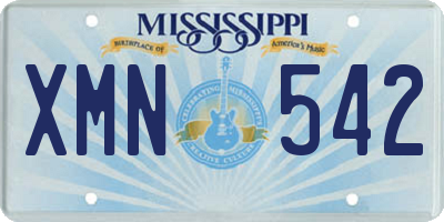 MS license plate XMN542