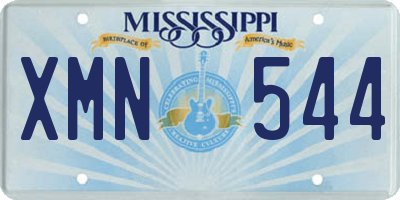 MS license plate XMN544