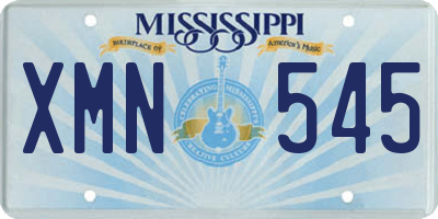 MS license plate XMN545