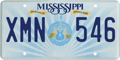 MS license plate XMN546