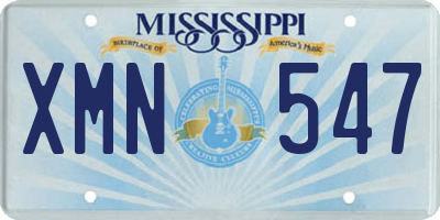 MS license plate XMN547