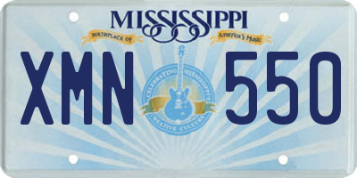 MS license plate XMN550