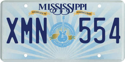 MS license plate XMN554