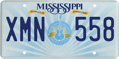 MS license plate XMN558