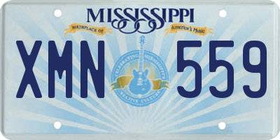 MS license plate XMN559