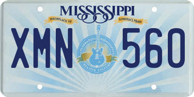 MS license plate XMN560