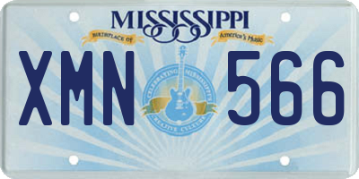 MS license plate XMN566