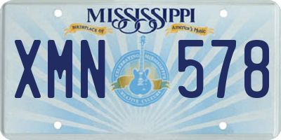 MS license plate XMN578