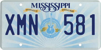 MS license plate XMN581