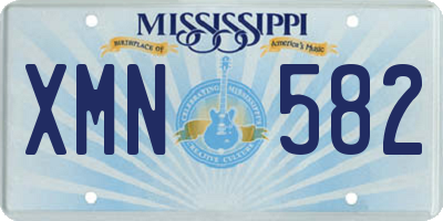 MS license plate XMN582