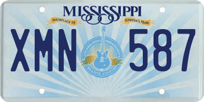 MS license plate XMN587