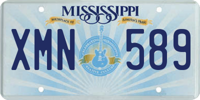 MS license plate XMN589
