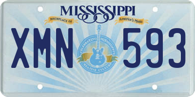MS license plate XMN593