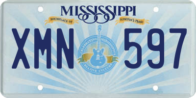 MS license plate XMN597