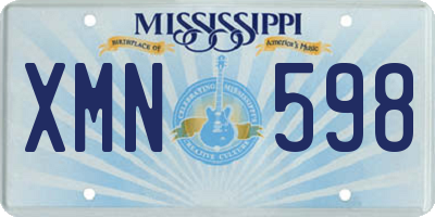 MS license plate XMN598