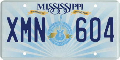 MS license plate XMN604