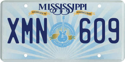 MS license plate XMN609