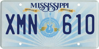 MS license plate XMN610