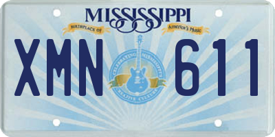 MS license plate XMN611