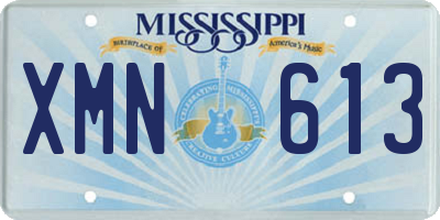 MS license plate XMN613
