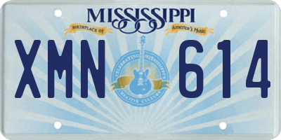 MS license plate XMN614