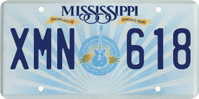 MS license plate XMN618