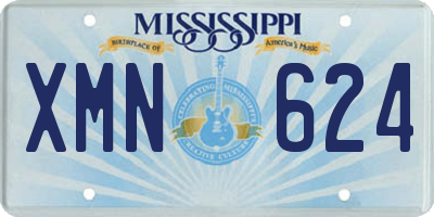 MS license plate XMN624