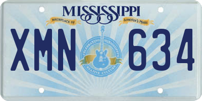 MS license plate XMN634