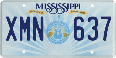 MS license plate XMN637