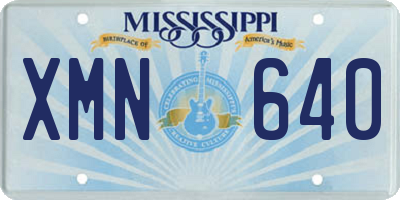 MS license plate XMN640